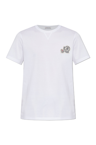 Moncler WHITE T-shirt with logo patch 1