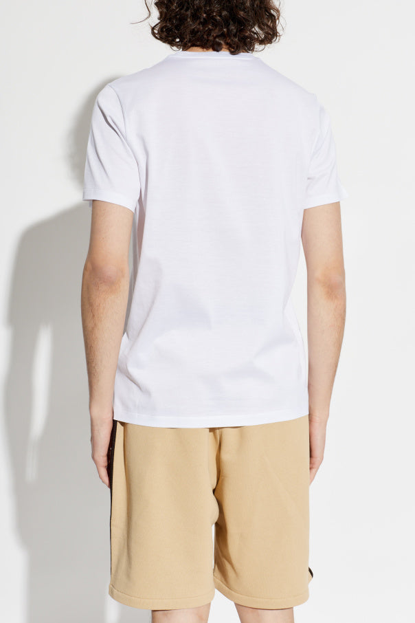 Moncler WHITE T-shirt with logo patch 4