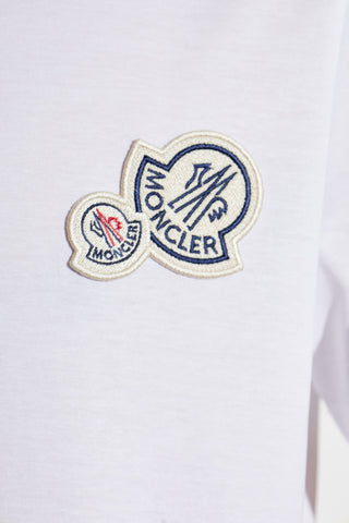 Moncler WHITE T-shirt with logo patch 5