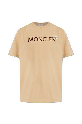 Moncler beige T-shirt with logo patch 1
