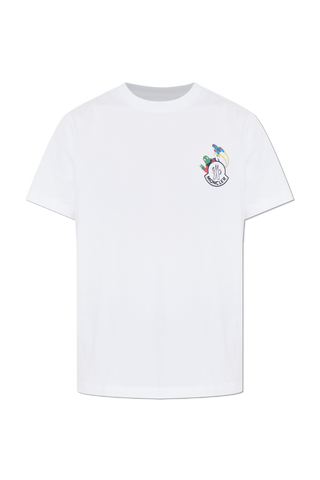 Moncler WHITE T-shirt with printed logo 1