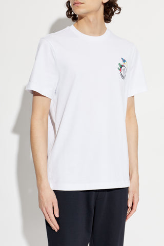 Moncler WHITE T-shirt with printed logo 3