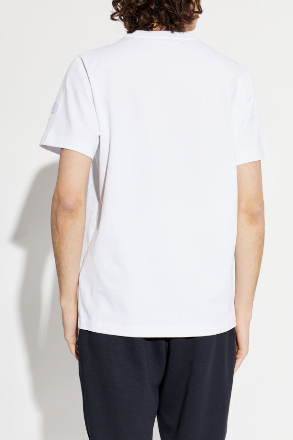 Moncler WHITE T-shirt with printed logo 4