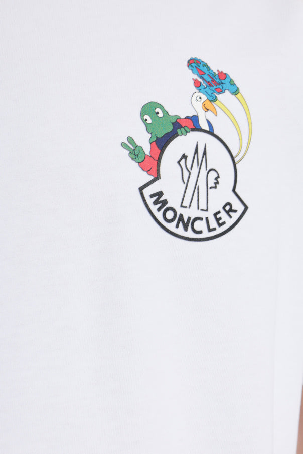 Moncler WHITE T-shirt with printed logo 5