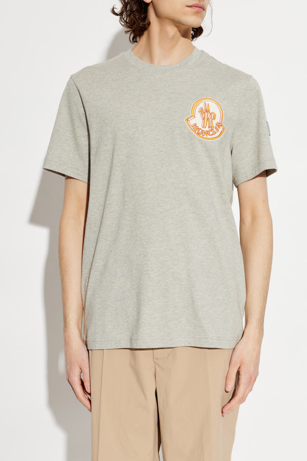 Moncler GREY T-shirt with printed logo 3
