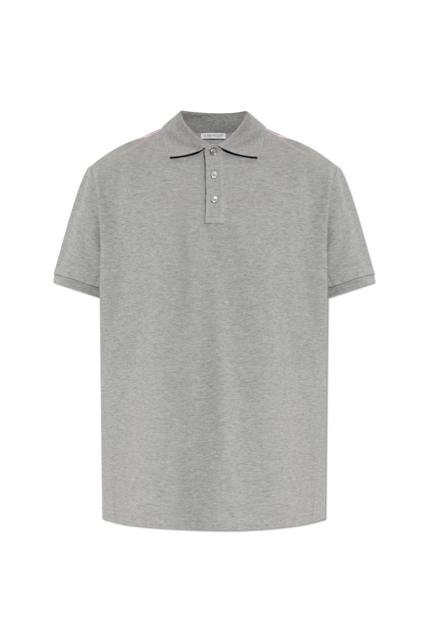 Moncler GREY Polo with logo patch 1
