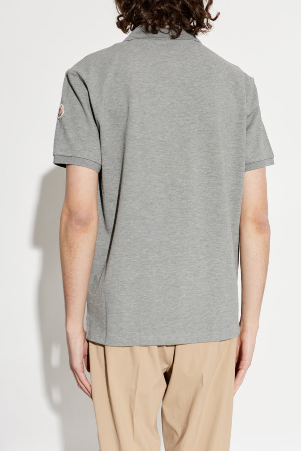 Moncler GREY Polo with logo patch 4