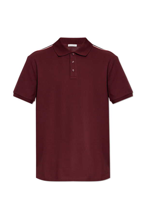 Moncler BURGUNDY Polo with logo patch 1