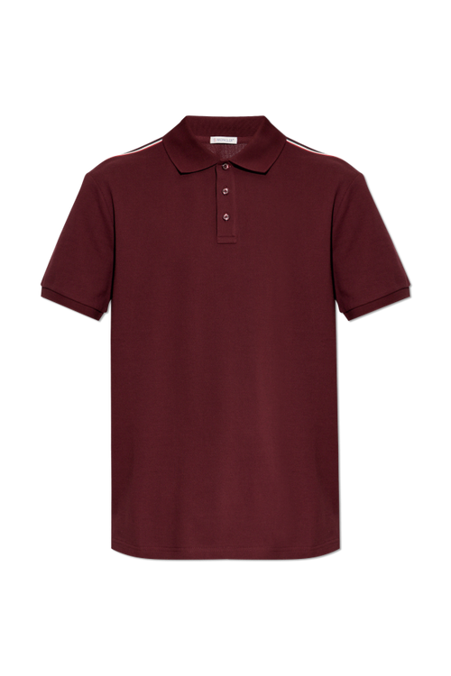 Moncler BURGUNDY Polo with logo patch 1