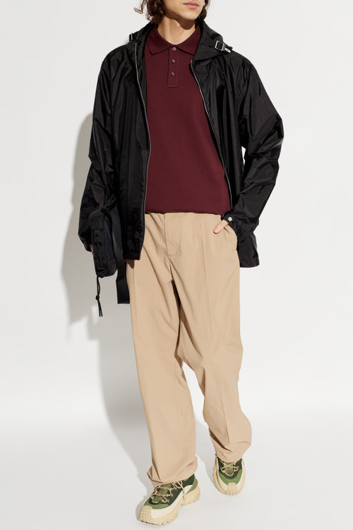 Moncler BURGUNDY Polo with logo patch 2