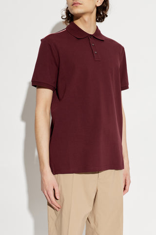 Moncler BURGUNDY Polo with logo patch 3