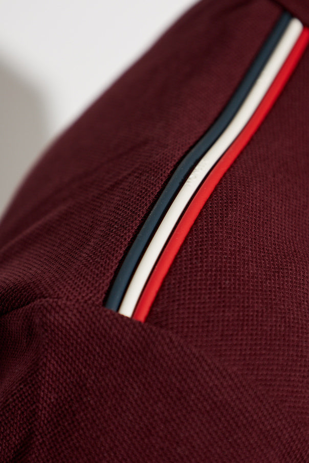 Moncler BURGUNDY Polo with logo patch 5