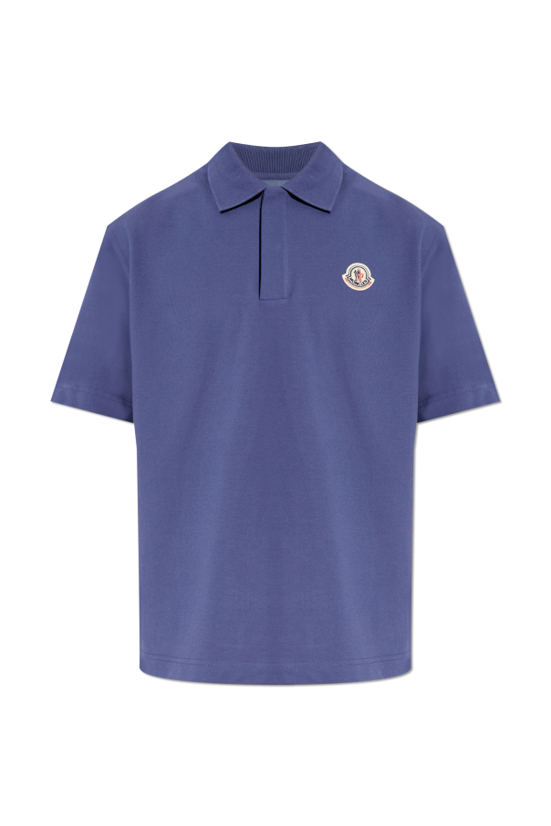 Moncler NAVY BLUE Polo with logo patch 1
