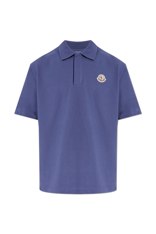 Moncler NAVY BLUE Polo with logo patch 1