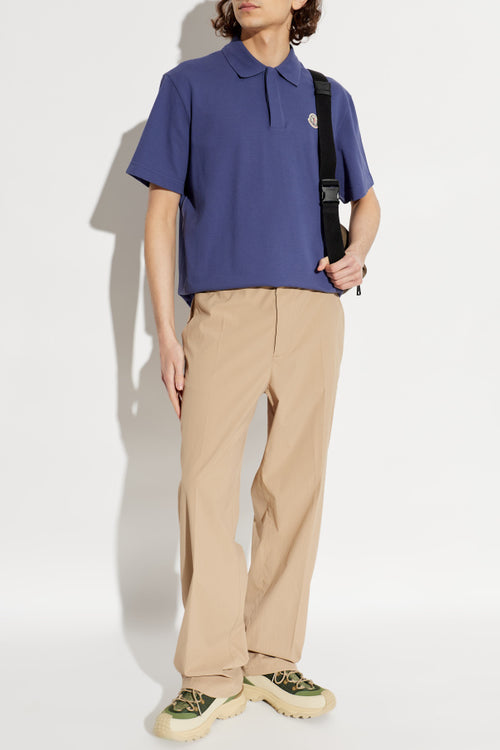 Moncler NAVY BLUE Polo with logo patch 2