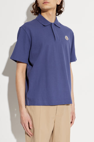 Moncler NAVY BLUE Polo with logo patch 3