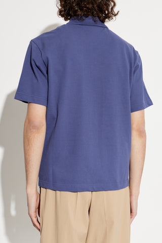 Moncler NAVY BLUE Polo with logo patch 4
