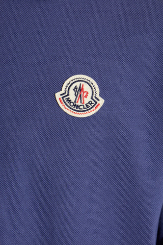 Moncler NAVY BLUE Polo with logo patch 5