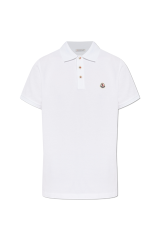 Moncler WHITE Polo with logo patch 1