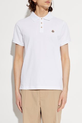 Moncler WHITE Polo with logo patch 3