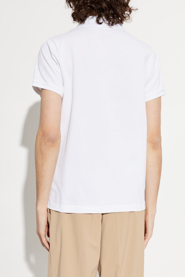 Moncler WHITE Polo with logo patch 4