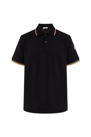 Moncler BLACK Polo with logo patch 1