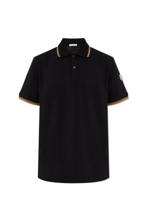 Moncler BLACK Polo with logo patch 1