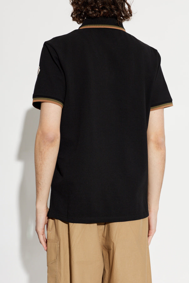 Moncler BLACK Polo with logo patch 4