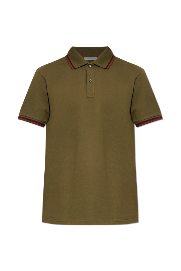 Moncler GREEN Polo with logo patch 1