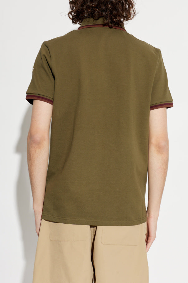 Moncler GREEN Polo with logo patch 4