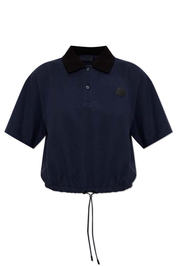 Moncler NAVY BLUE Polo with logo patch 1