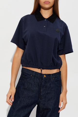 Moncler NAVY BLUE Polo with logo patch 3