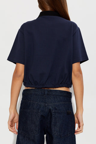 Moncler NAVY BLUE Polo with logo patch 4