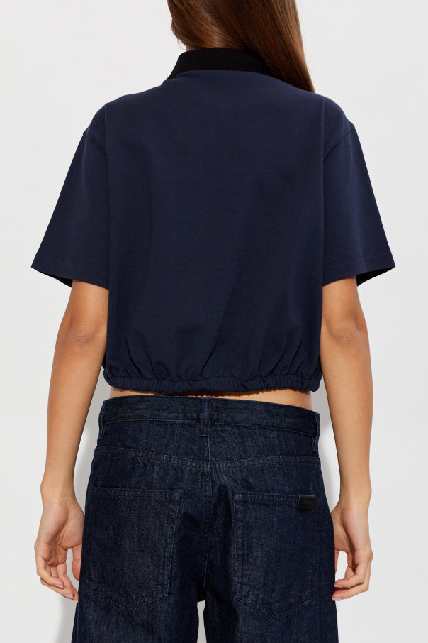 Moncler NAVY BLUE Polo with logo patch 4