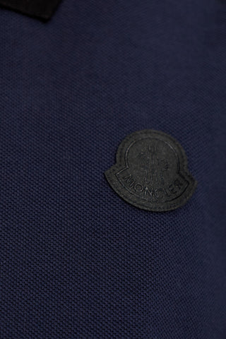 Moncler NAVY BLUE Polo with logo patch 5