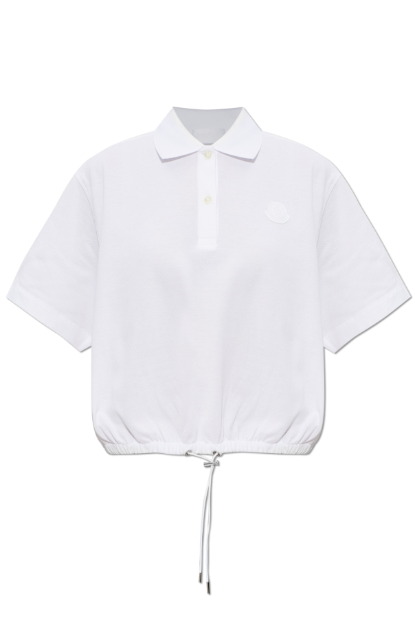 Moncler WHITE Polo with logo patch 1
