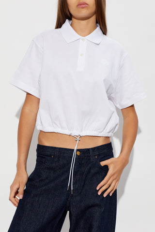 Moncler WHITE Polo with logo patch 3