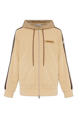 Moncler beige Sweatshirt with logo patch 1