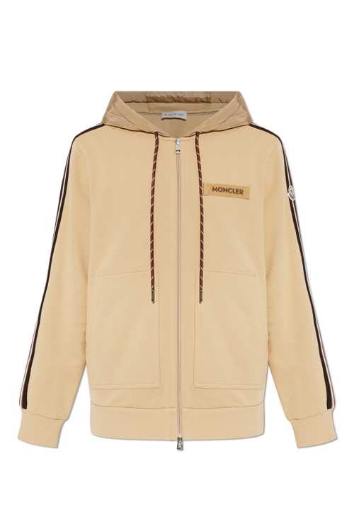 Moncler beige Sweatshirt with logo patch 1