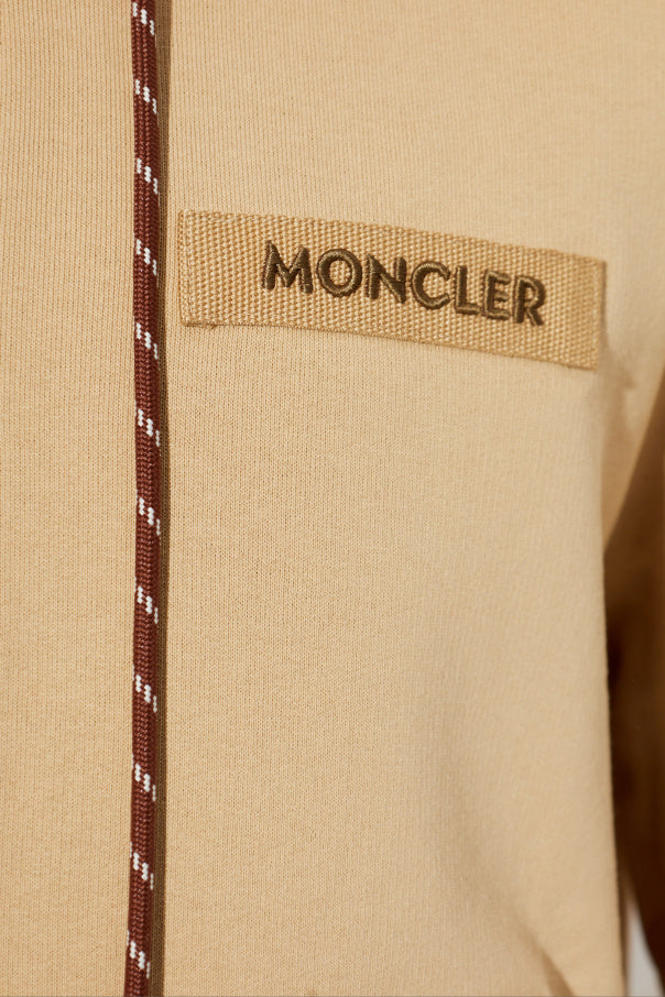 Moncler beige Sweatshirt with logo patch 5