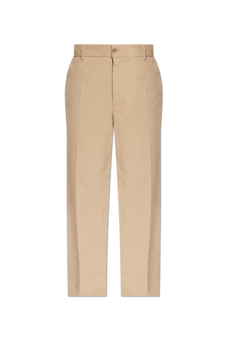 Moncler BROWN Trousers with logo patch 1