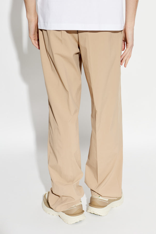 Moncler BROWN Trousers with logo patch 4