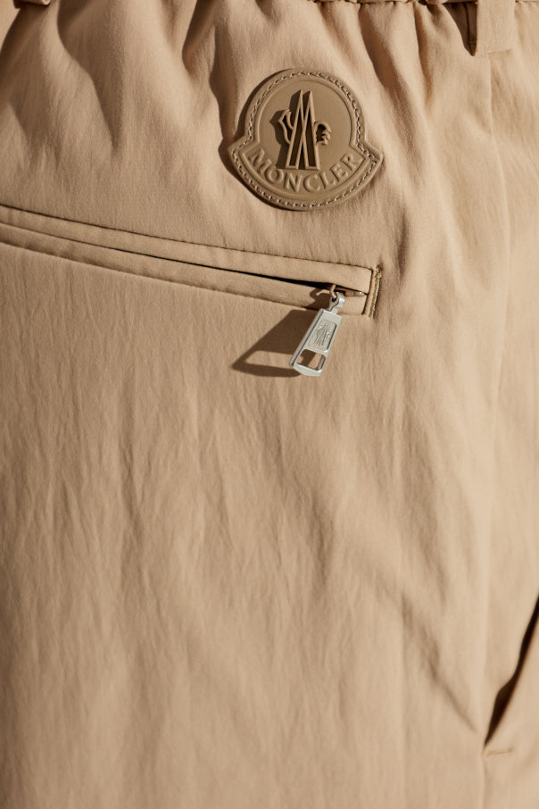 Moncler BROWN Trousers with logo patch 5