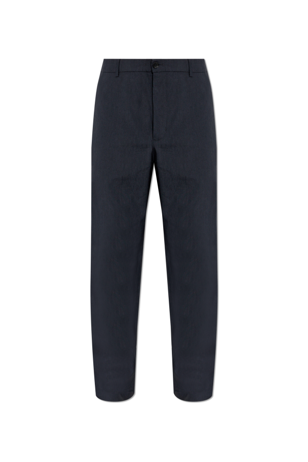 Moncler NAVY BLUE Trousers with logo patch 1