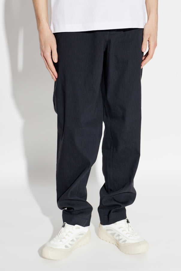 Moncler NAVY BLUE Trousers with logo patch 3