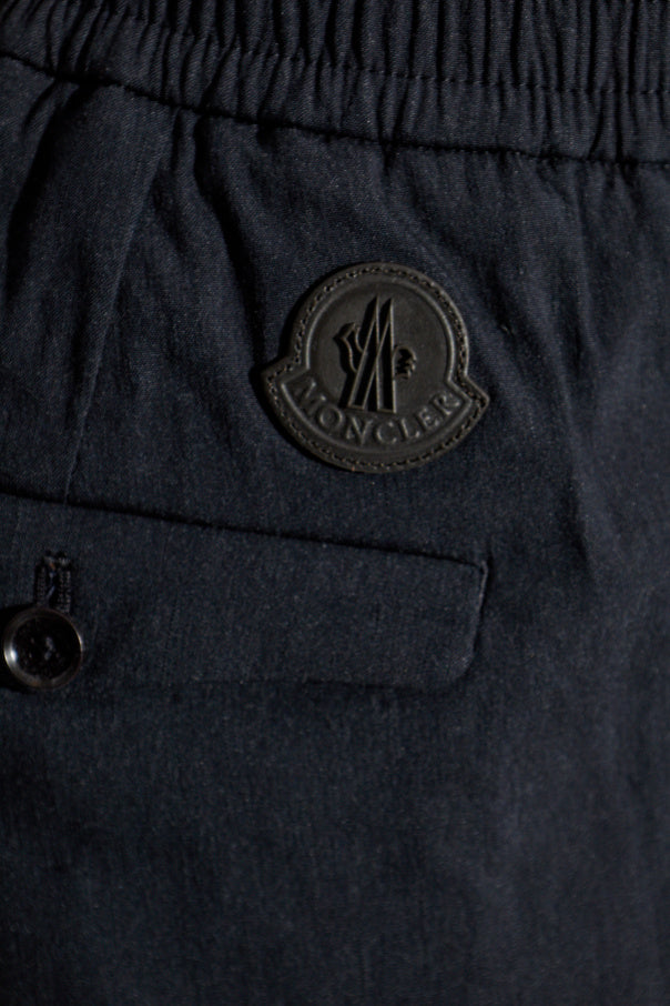 Moncler NAVY BLUE Trousers with logo patch 5