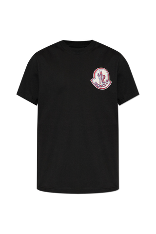Moncler BLACK T-shirt with printed logo 1