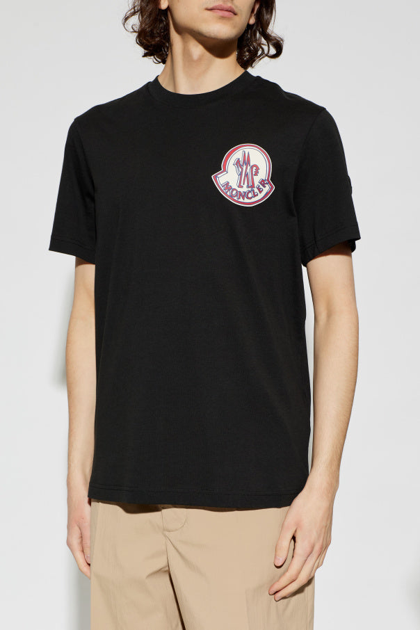 Moncler BLACK T-shirt with printed logo 3