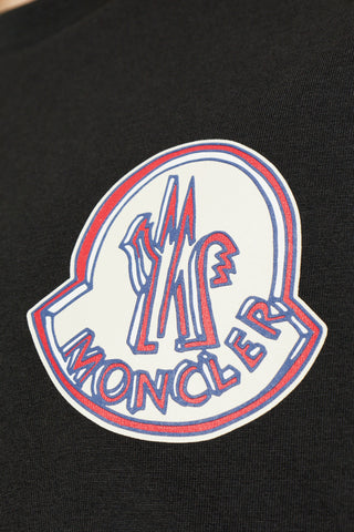 Moncler BLACK T-shirt with printed logo 5