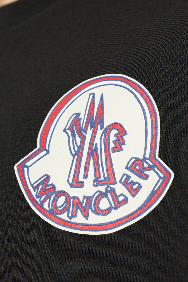 Moncler BLACK T-shirt with printed logo 5